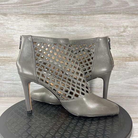 Antonio Melani Woman's MENA Gray Leather Ankle Pumps Heels Size 8 - Picture 8 of 9